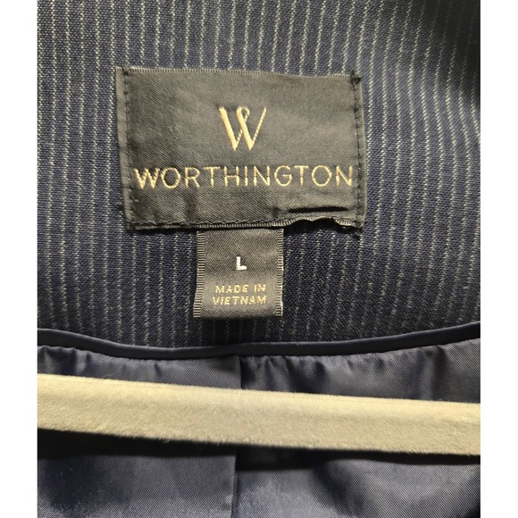 Worthington‎ Pinstripe Blazer Business Career Jacket One Button Size L - Picture 4 of 5